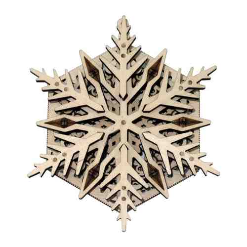 3D-пазл Wood Trick из дерева Вудик Снежинка арт. 3503231