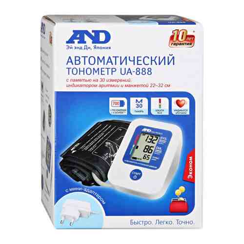A&D UA-888 Тонометр автоматический с адаптером и манжетой 22-32 см арт. 3385759