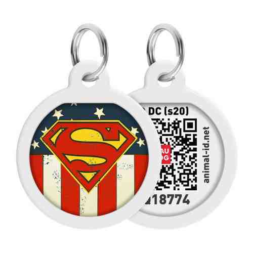 Адресник WAUDOG Smart ID премиум с QR-паспортом Супермен Америка арт. 3442680