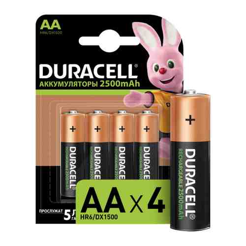 Аккумулятор Duracell Rechargeable AA 2500mAh (4 штуки) арт. 3506590
