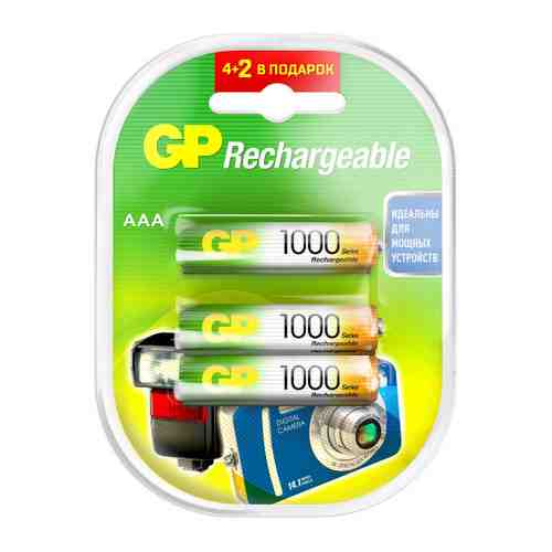 Аккумулятор GP Batteries ААА (HR03) 1000 мАч (6 штук) арт. 3447170