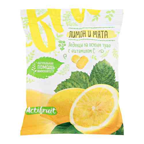 Актифрут Леденцовая карамель с витамином С со вкусом лимона с мятой 60 г арт. 3401968