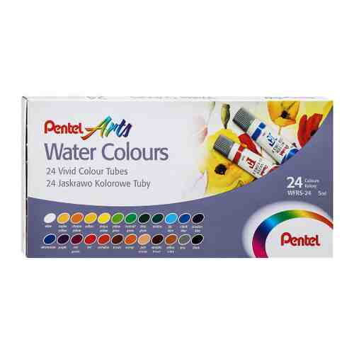 Акварель Pentel Water Colours медовая без кисти 24 цвета арт. 3224506