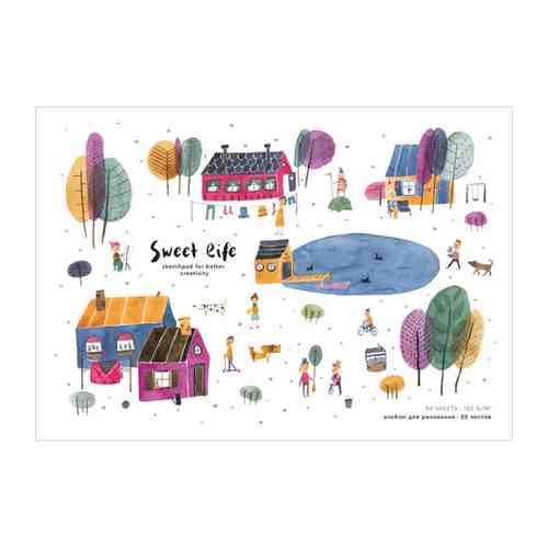 Альбом для рисования Greenwich Line Little life Village на скрепке А4 20 листов арт. 3512235
