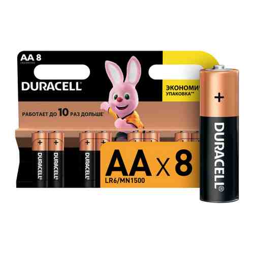 Батарейка Duracell Basic AA LR6 алкалиновая (8 штук) арт. 3506599