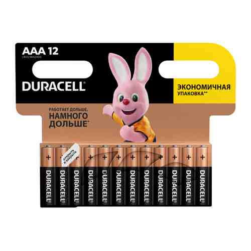 Батарейка Duracell Basic AAA LR03 алкалиновая (12 штук) арт. 3230154