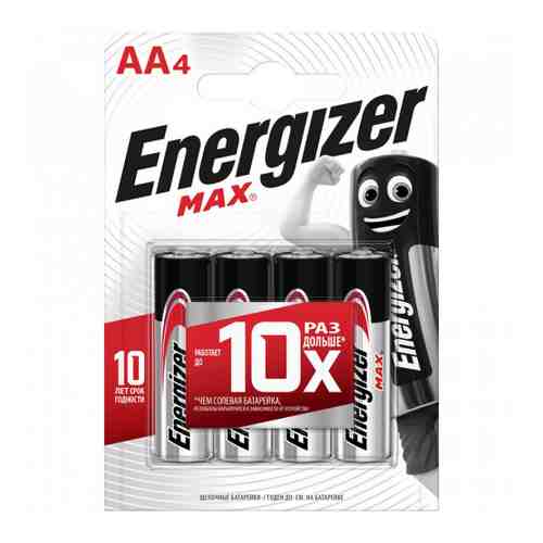 Батарейка Energizer Max E91 AA BP 4 RU щелочная (4 штуки) арт. 3368694