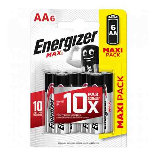 Батарейка Energizer Max E91 AA BP 6 RU щелочная (6 штук) арт. 3368696
