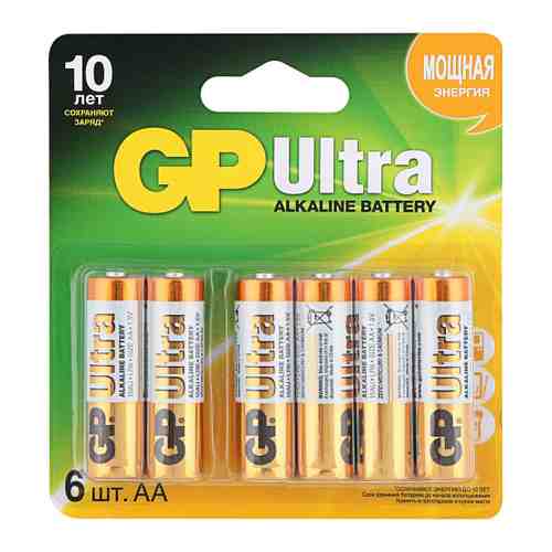 Батарейка GP Batteries 15AU4/2-CR6 Ultra АА 1.5V алкалиновая (6 штук) арт. 3384477