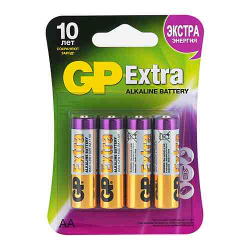 Батарейка GP Batteries 15AX-2CR4 Extra AA 1.5V алкалиновая (4 штуки) арт. 3384475