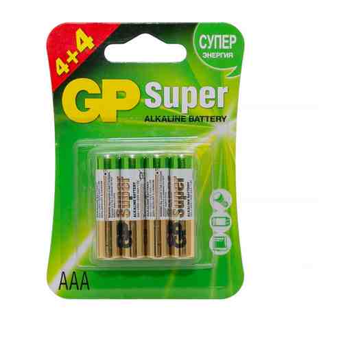 Батарейка GP Batteries 24A4/4LNT ААА алкалиновая (8 штук) арт. 3460441