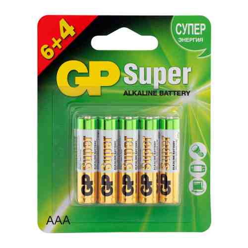 Батарейка GP Batteries 24A6/4 ААА алкалиновая (10 штук) арт. 3460443