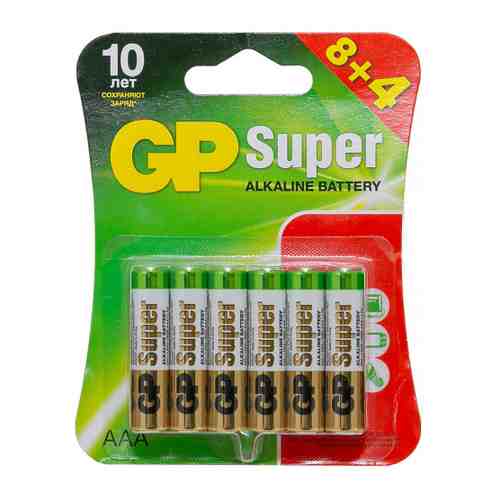 Батарейка GP Batteries 24A8/4 ААА алкалиновая (12 штук) арт. 3460349