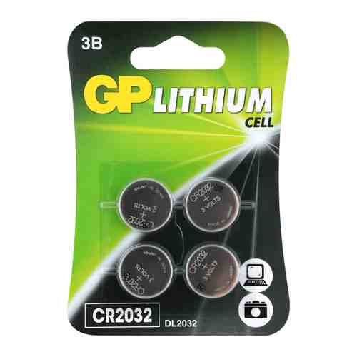 Батарейка GP Batteries CR2032-7CRU4 3 V дисковая (4 штуки) арт. 3384486