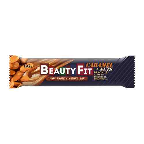 Батончик Beauty Fit протеиновый низкоуглеводный карамель арахис 66 г арт. 3521086