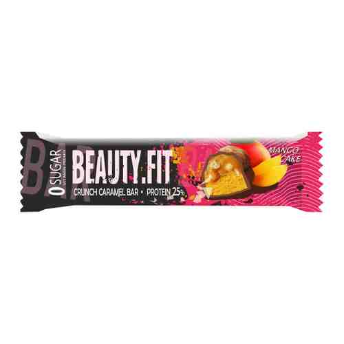 Батончик Beauty Fit протеиновый низкоуглеводный кранч карамель со вкусом манго в молочном шоколаде 60 г арт. 3521063