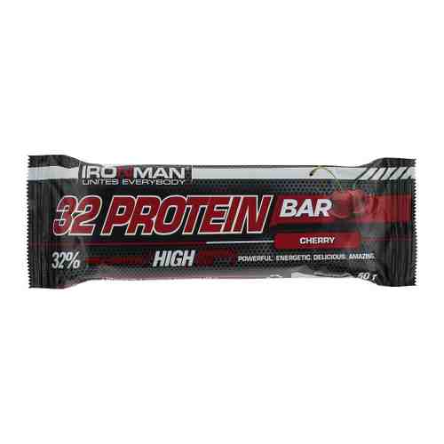 Батончик Ironman протеиновый 32 % Protein со вкусом фруктов в темной глазури 50 г арт. 3468964
