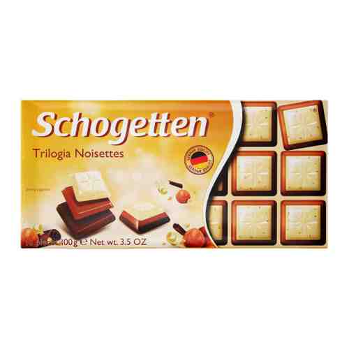 Шоколад Schogetten белый Трилогия с орехом 100 г арт. 3398520