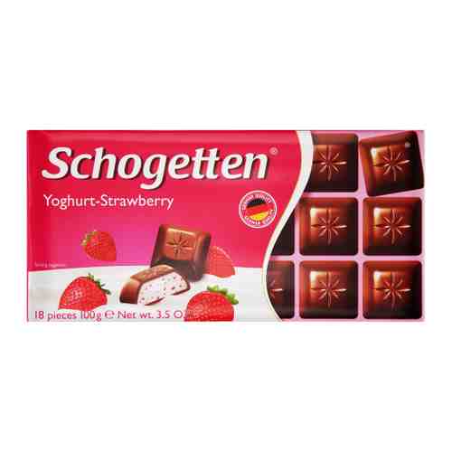 Шоколад Schogetten молочный с клубнично-йогуртовой начинкой 100 г арт. 3398522