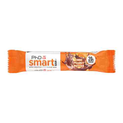 Батончик PhD Smart Bar протеиновый темный шоколад Арахисовое масло 64 г арт. 3394897