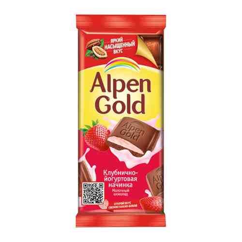 Шоколад Alpen Gold молочный с клубнично-йогуртовой начинкой 85 г арт. 3402851