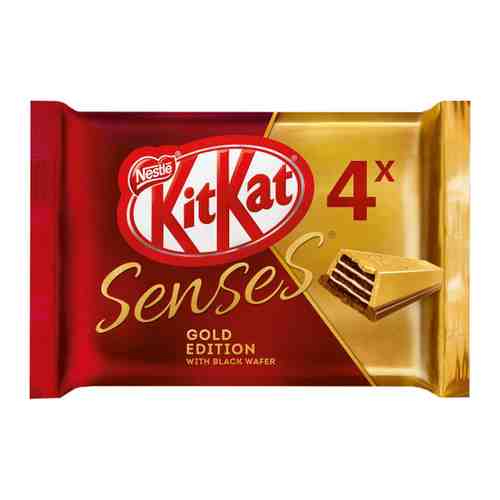 Шоколад KitKat Senses Gold Edition Deluxe Caramel Карамельный белый и молочный шоколад с хрустящей вафлей 116 г арт. 3455622