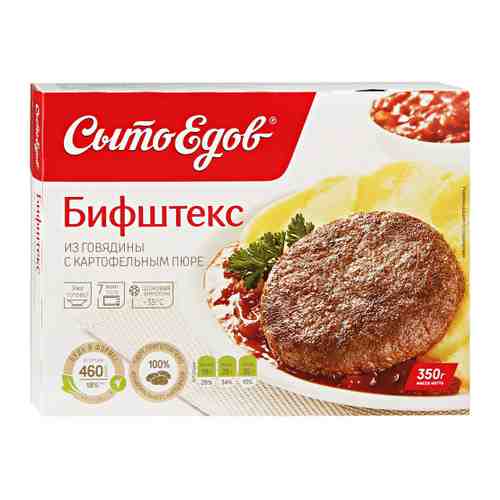 Бифштекс Сытоедов из говядины с картофельным пюре замороженное 350 г арт. 3064693