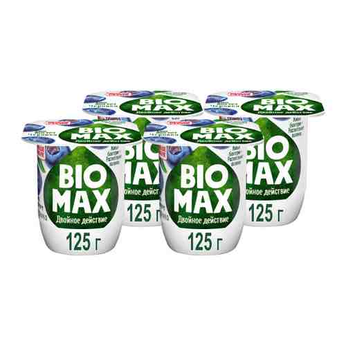 Биойогурт BioMax черника 2.2% 4 штуки по 125 г арт. 3074866