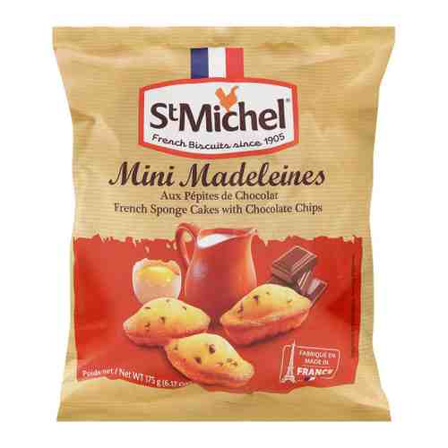 Бисквит StMichel Мадлен французский традиционный с кусочками шоколада 175 г арт. 3411354