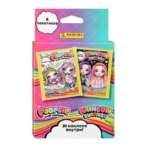 Блистер с наклейками Panini Poopsie Rainbow Surprise 6 пакетиков арт. 3432416