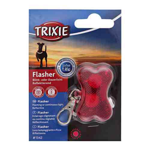 Брелок Trixie Косточка мигающий пластиковый красный 4.5 см арт. 3472432