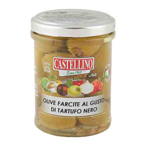 Оливки Castellino зеленые с черным трюфелем в масле 180 г арт. 3408392