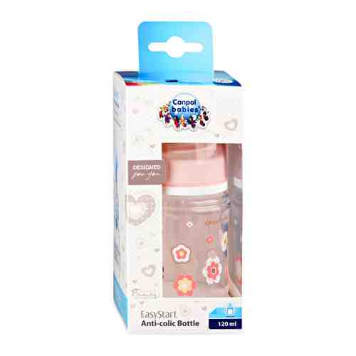 Бутылочка для кормления Canpol babies EasyStart с широким горлышком антиколиковая от 0 месяцев розовая 120 мл арт. 3425765