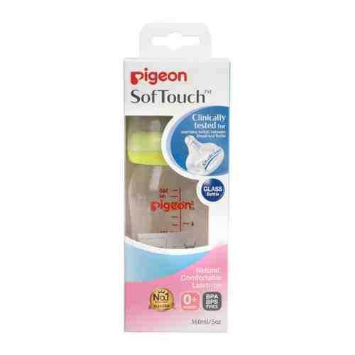 Бутылочка для кормления Pigeon Softouch Peristaltic Plus с силиконовой соской от 0 месяцев 160 мл арт. 3397801