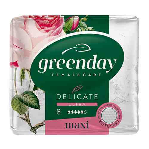 Прокладки впитывающие Green Day Ultra Maxi Dry женские 5 капель 8 штук арт. 3518828