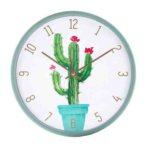 Часы настенные Magic Home кварцевые Кактус с цветами 25.5х4.3 см арт. 3423231