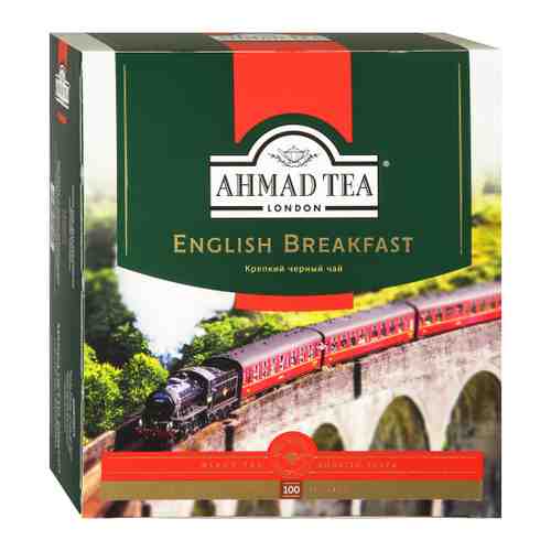 Чай Ahmad Tea English Breakfast черный листовой 100 пакетиков по 2 г арт. 3038892