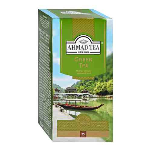 Чай Ahmad Tea Green Tea зеленый листовой 25 пакетиков по 2 г арт. 3349654