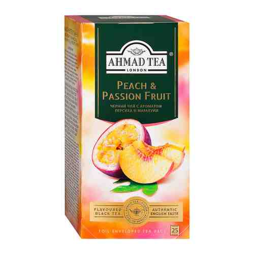Чай Ahmad Tea Персик-Маракуйя черный 25 пакетиков по 1.5 г арт. 3422721