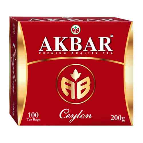Чай Akbar Ceylon черный байховый цейлонский 100 пакетиков по 2 г арт. 3339284
