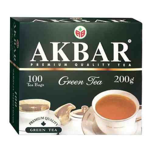 Чай Akbar Green зеленый китайский 100 пакетиков по 2 г арт. 3445433