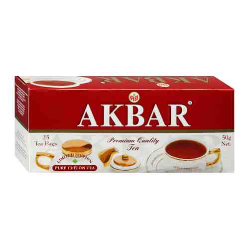 Чай Akbar Limited Edition черный байховый цейлонский мелкий 25 пакетиков по 2 г арт. 3453619
