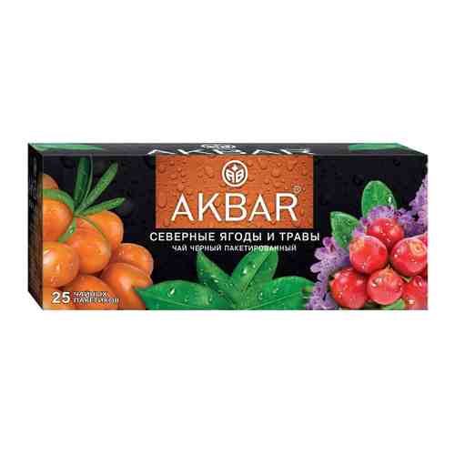 Чай Akbar Северные ягоды и травы черный 25 пакетиков по 1.5 г арт. 3445438