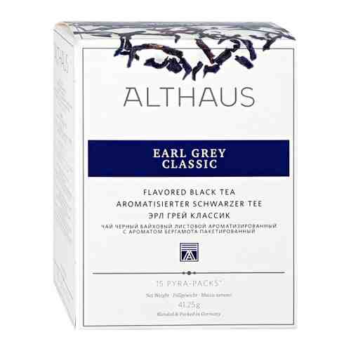 Чай Althaus Earl Grey Classic черный листовой с ароматом бергамота 15 пирамидок по 2.75 г арт. 3304429