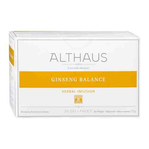 Чай Althaus Ginseng balans Deli Pack травяной 20 пакетиков по 1.75 г арт. 3443429