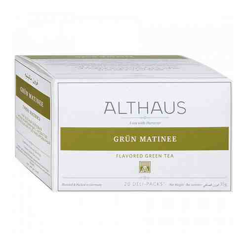 Чай Althaus Grun Matinee зеленый с ароматом тропических фруктов 20 пакетиков по 1.75 г арт. 3304427