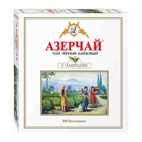 Чай Азерчай черный с чабрецом 100 пакетиков по 2 г арт. 3379508