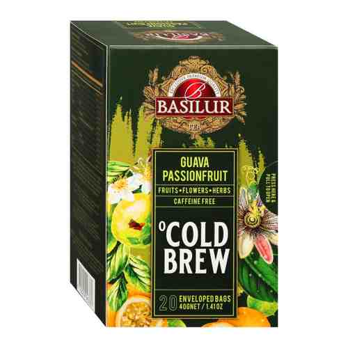 Чай Basilur Холодные Напитки каркаде со вкусом гуавы и маракуйи 20 пакетиков по 2 г арт. 3471451