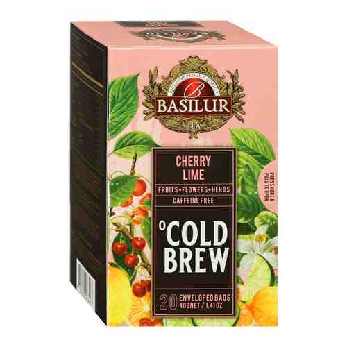 Чай Basilur Холодные Напитки каркаде со вкусом вишни и лайма 20 пакетиков по 2 г арт. 3471424