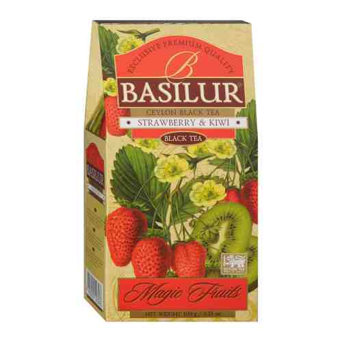 Чай Basilur Magic Fruits черный листовой с ароматом клубники и киви 100 г арт. 3374291